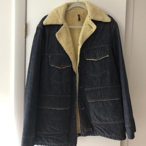 Mens vintage denim chore coat